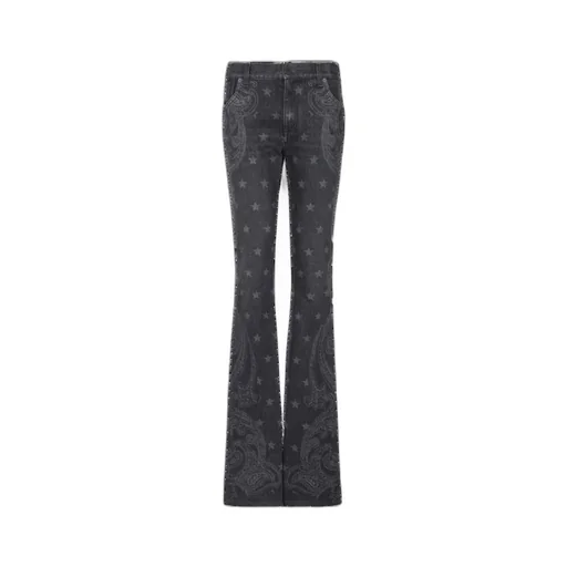 Star Paisley Print Denim Jeans
