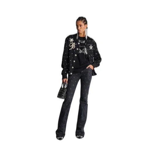 Star Paisley Print Denim Jeans