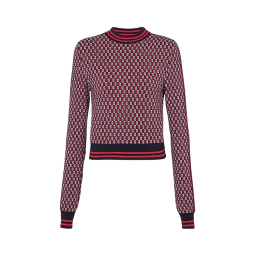 Cropped Monogrammed Knit Jumper
