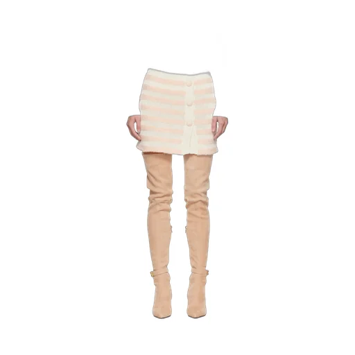 Short Striped Tweed Skirt