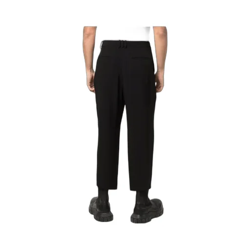 Side Folded Crepe Cropped Trousers