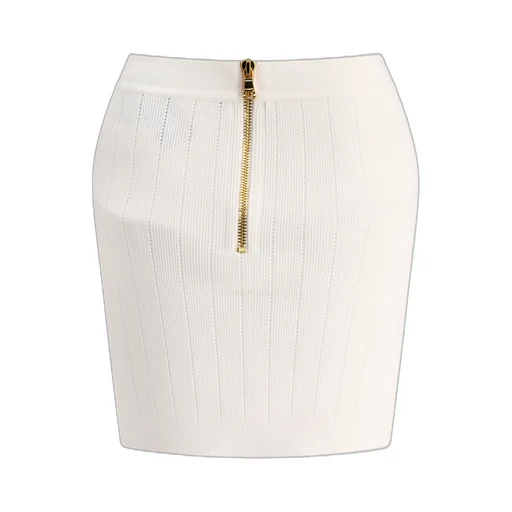 Button Embellished Knitted Skirt