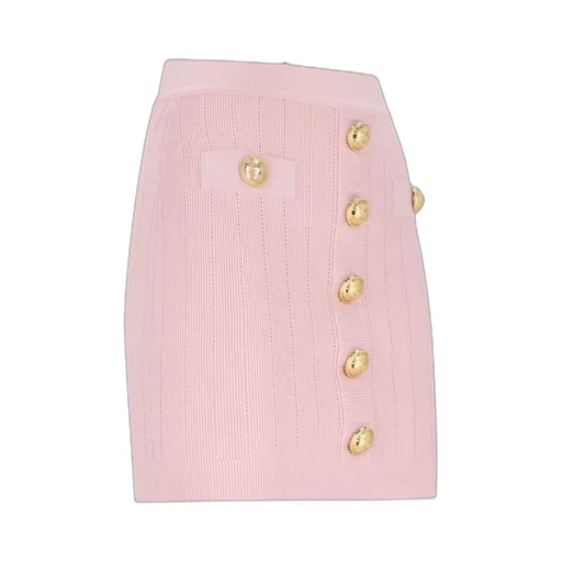 Button Detailed High-Rise Mini Skirt