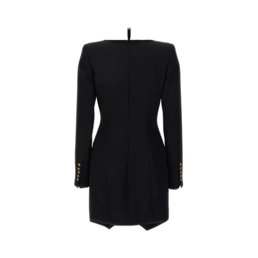 V-Neck Buttoned Mini Dress
