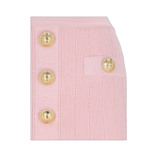 Button Detailed High-Rise Mini Skirt