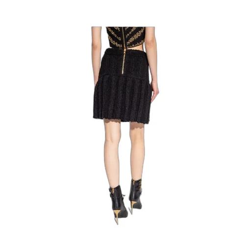 Buttoned Pleated Skirt