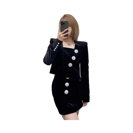 Buttoned High-Waisted Mini Skirt
