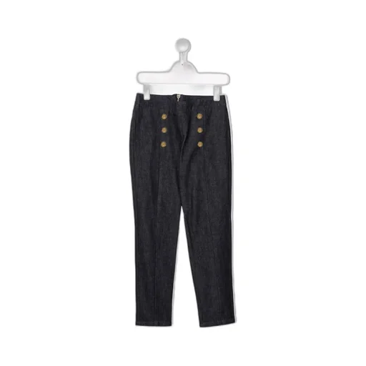 Button-Embossed Skinny Trousers