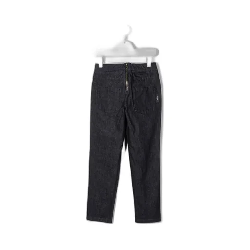 Button-Embossed Skinny Trousers