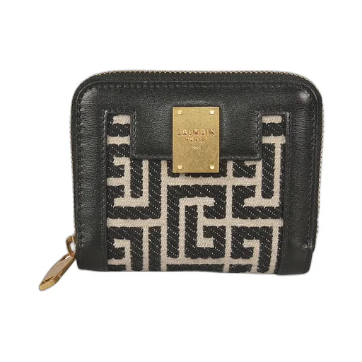 Bicolor Jacquard 1945 Coin Pouch With Black Leather Panels