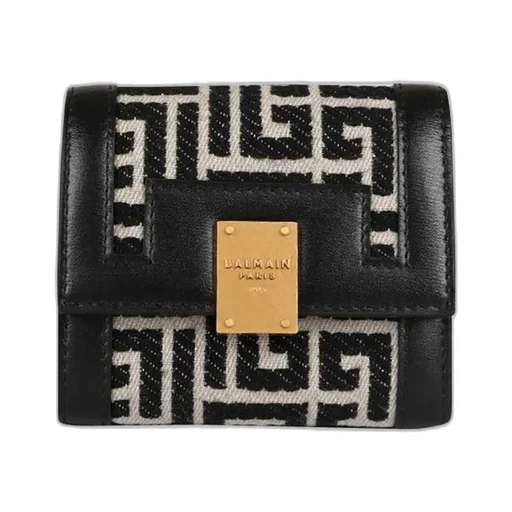 Bicolor Jacquard 1945 Coin Pouch With Leather Panels