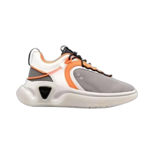 Gray And Orange B-Runner Sneakers
