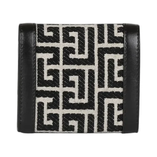Bicolor Jacquard 1945 Coin Pouch With Leather Panels