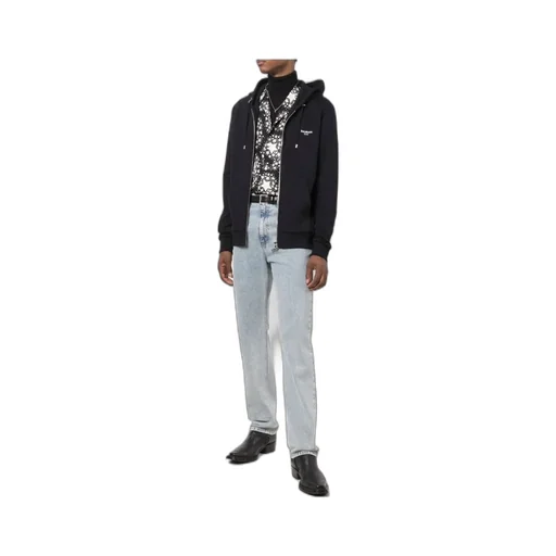 Logo Printed Zipped Drawstring Hoodie