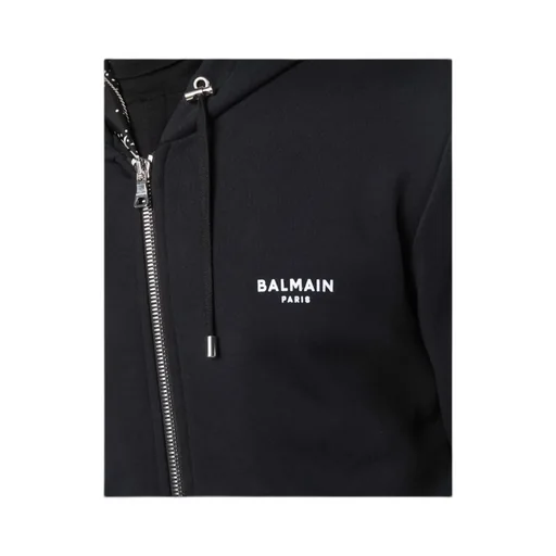 Logo Printed Zipped Drawstring Hoodie