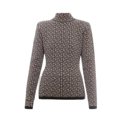 Monogram Jacquard Slim Cut Knitted Jumper