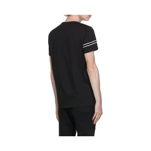 Flocked Cotton T-Shirt With White Logo Print