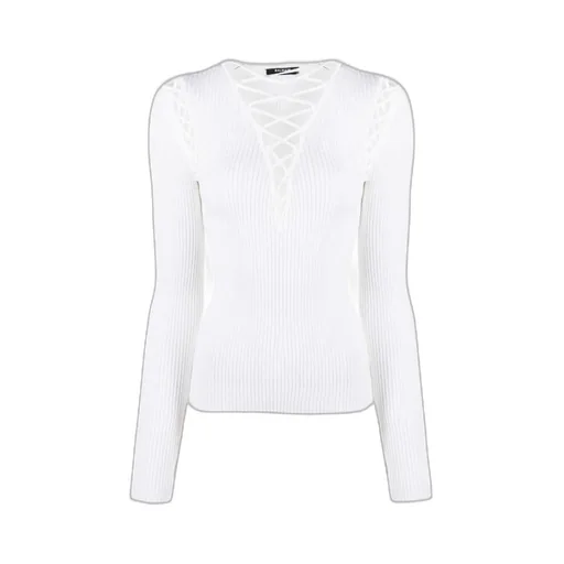 Lace-Up Shoulder Detail Knit Top