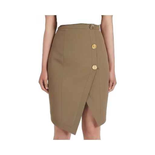 Taupe Wool Skirt