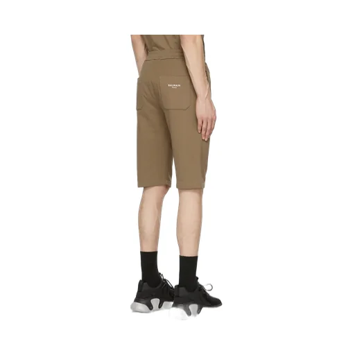 Cotton Shorts With Flocked Balmain Paris Logo
