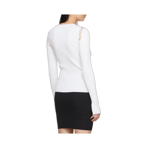 Lace-Up Shoulder Detail Knit Top