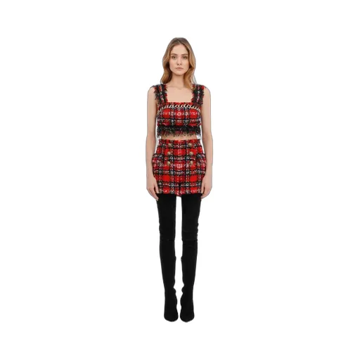 Frayed Check Tweed Shorts
