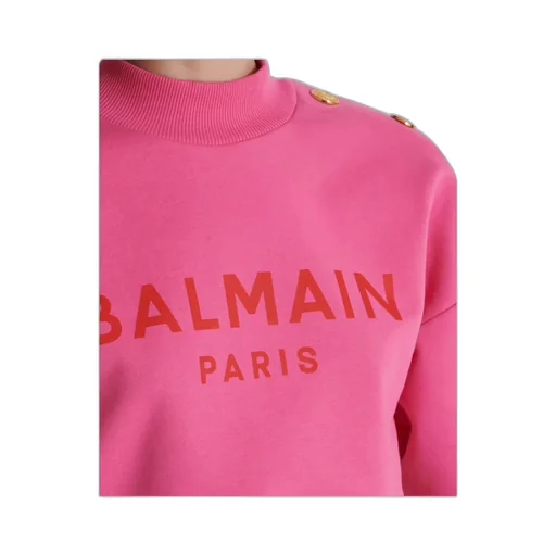 Logo Printed Crewneck Cropped Sweatshirt