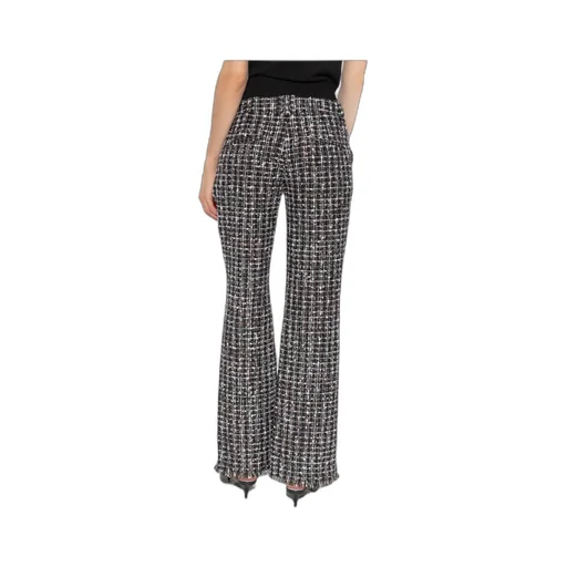 Mid Rise Tweed Flared Trousers