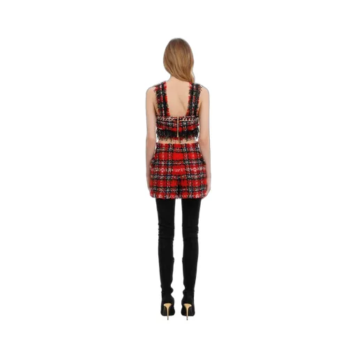 Frayed Check Tweed Shorts