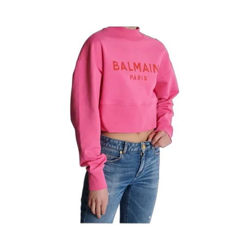Logo Printed Crewneck Cropped Sweatshirt