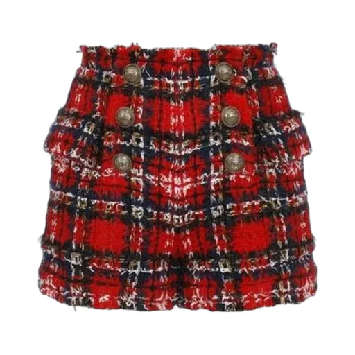 Frayed Check Tweed Shorts