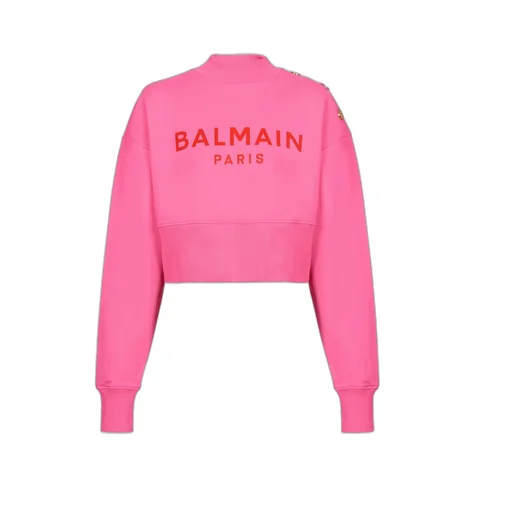 Logo Printed Crewneck Cropped Sweatshirt