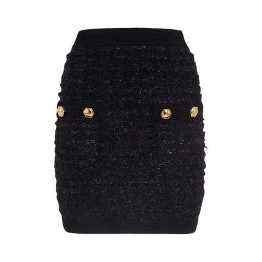 Ribbed Tweed Mini Skirt