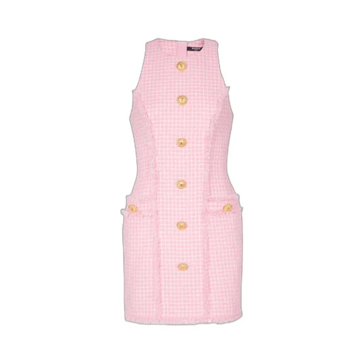 Sleeveless Buttoned Mini Dress