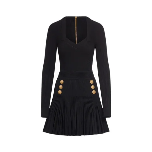 Ribbed Knit Flared Mini Dress