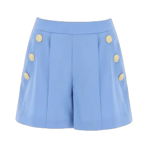 Button Embellished Pleated Shorts