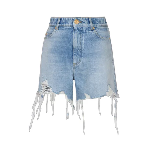 Raw-Cut Denim Shorts