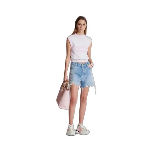 Raw-Cut Denim Shorts
