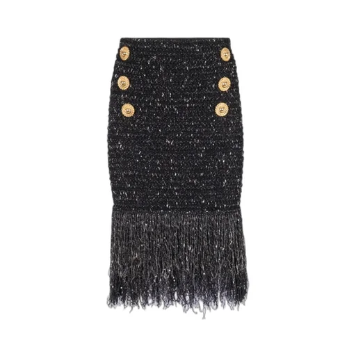 Tweed Fringed Mini Skirt