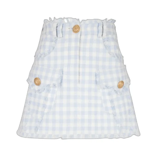 Gingham Tweed A-Line Skirt