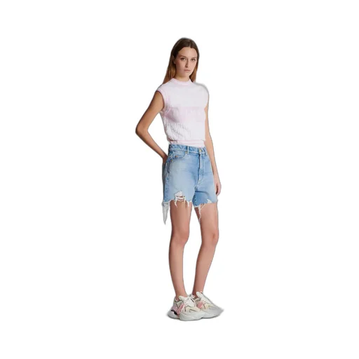 Raw-Cut Denim Shorts