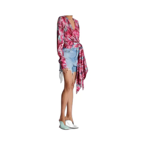 Floral Printed Tie Front Top