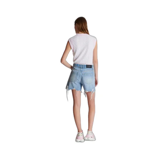 Raw-Cut Denim Shorts