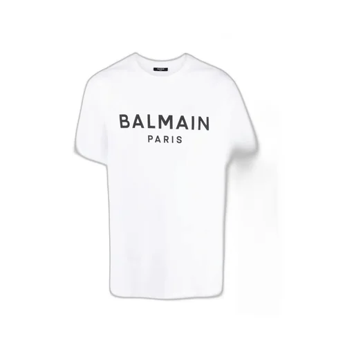 Cotton T-Shirt With Balmain Logo Print