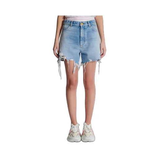 Raw-Cut Denim Shorts
