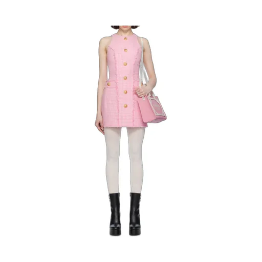 Sleeveless Buttoned Mini Dress