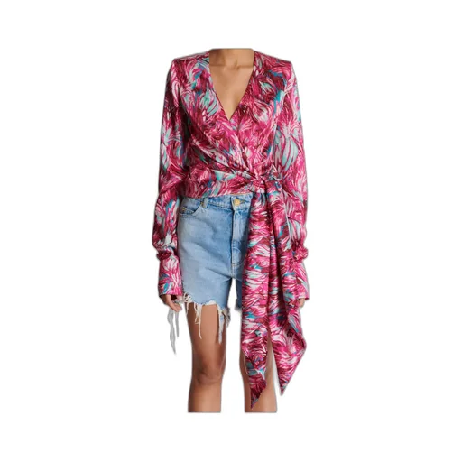 Floral Printed Tie Front Top
