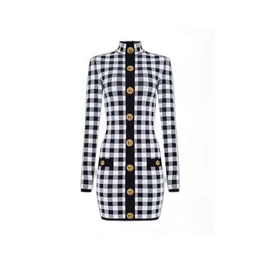 Gingham Fine Knit Dress