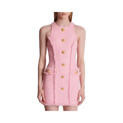 Sleeveless Buttoned Mini Dress