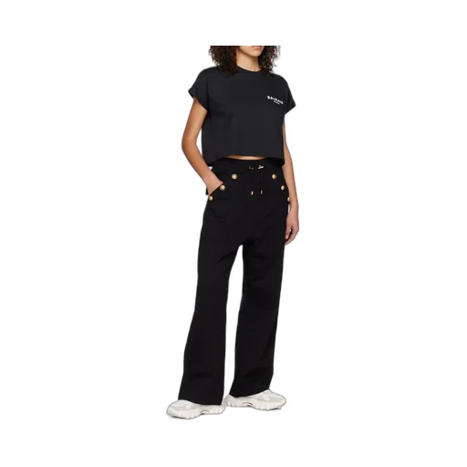 Logo Printed Cropped T-Shirt
